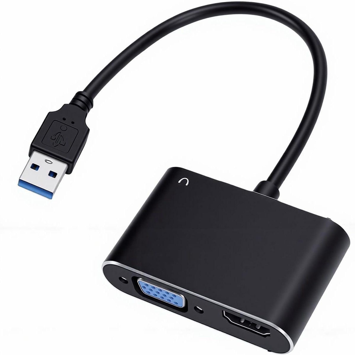 USB naar HDMI VGA - Video Adapter - Extra Scherm - Dubbele Beeldscherm - 1080P 60Hz - Zwart