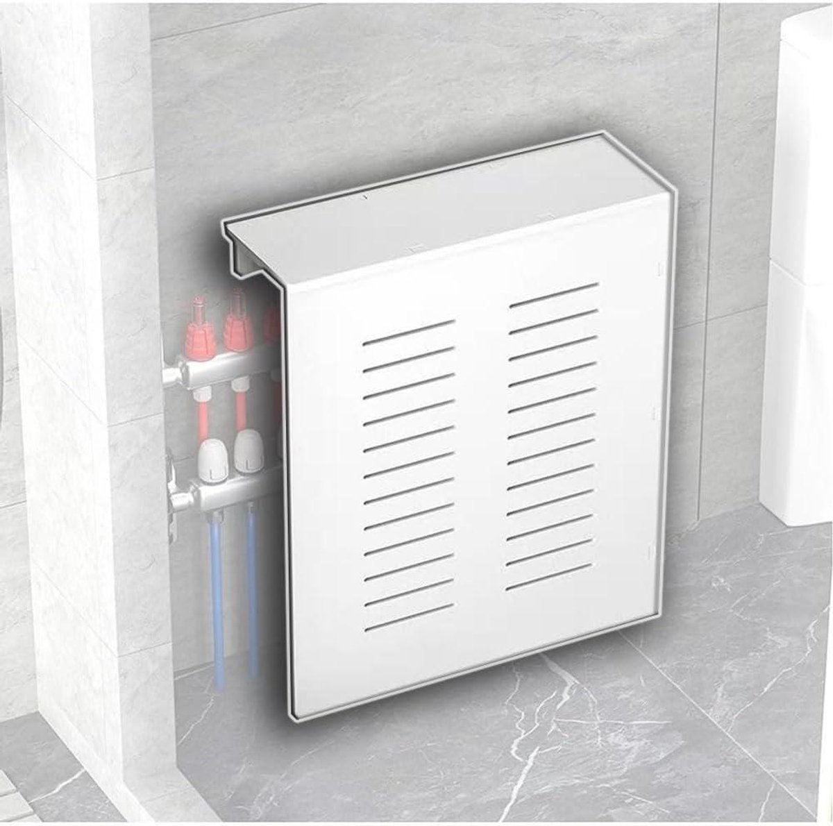 Radiator Cover - Verwarming Kast Plank - Badkamer Opbergen - Waterdicht PVC Materiaal - 50x80x15cm - Wit