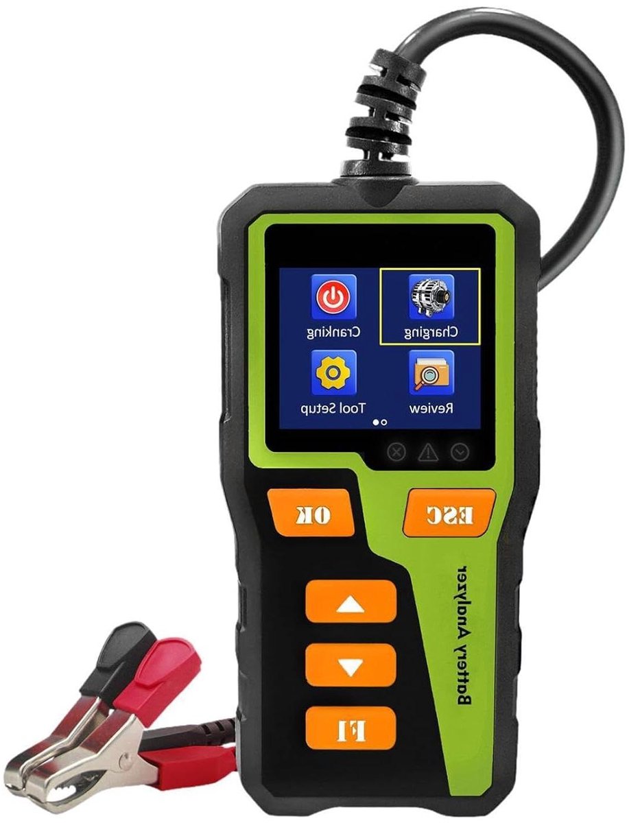 Accutester - Batterij Tester - Voertuig Onderhoud - Kleurenscherm 10 Talen - 6V 12V 24V - Zwart