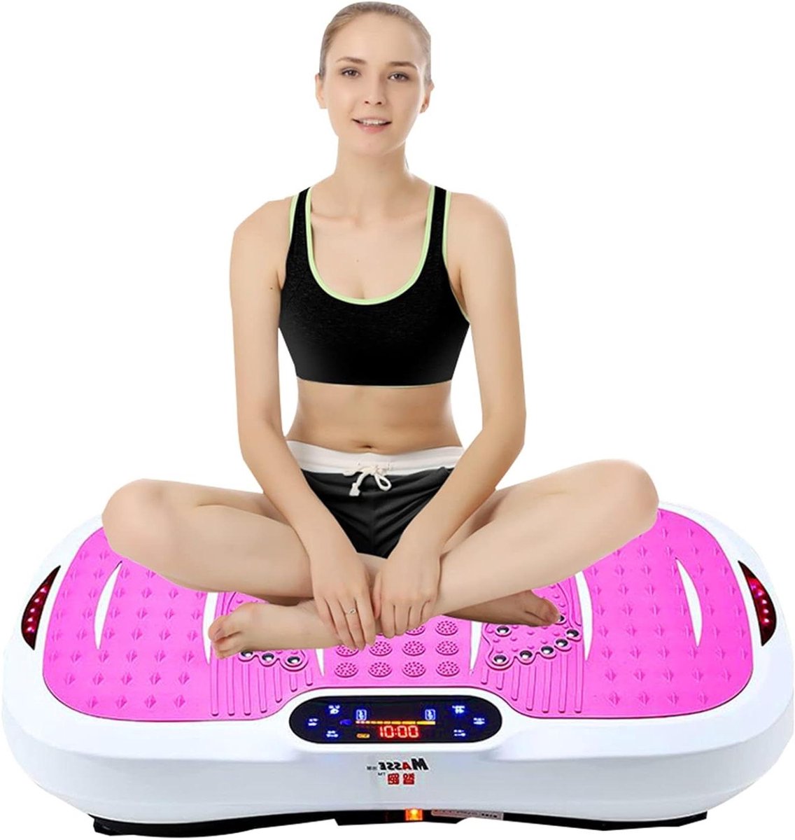 Trilplaat Oefenapparaat - Fitness Platform - Lichaamstraining - 120 Snelheidsniveaus - 330 Lbs Belastbaar - Zwart