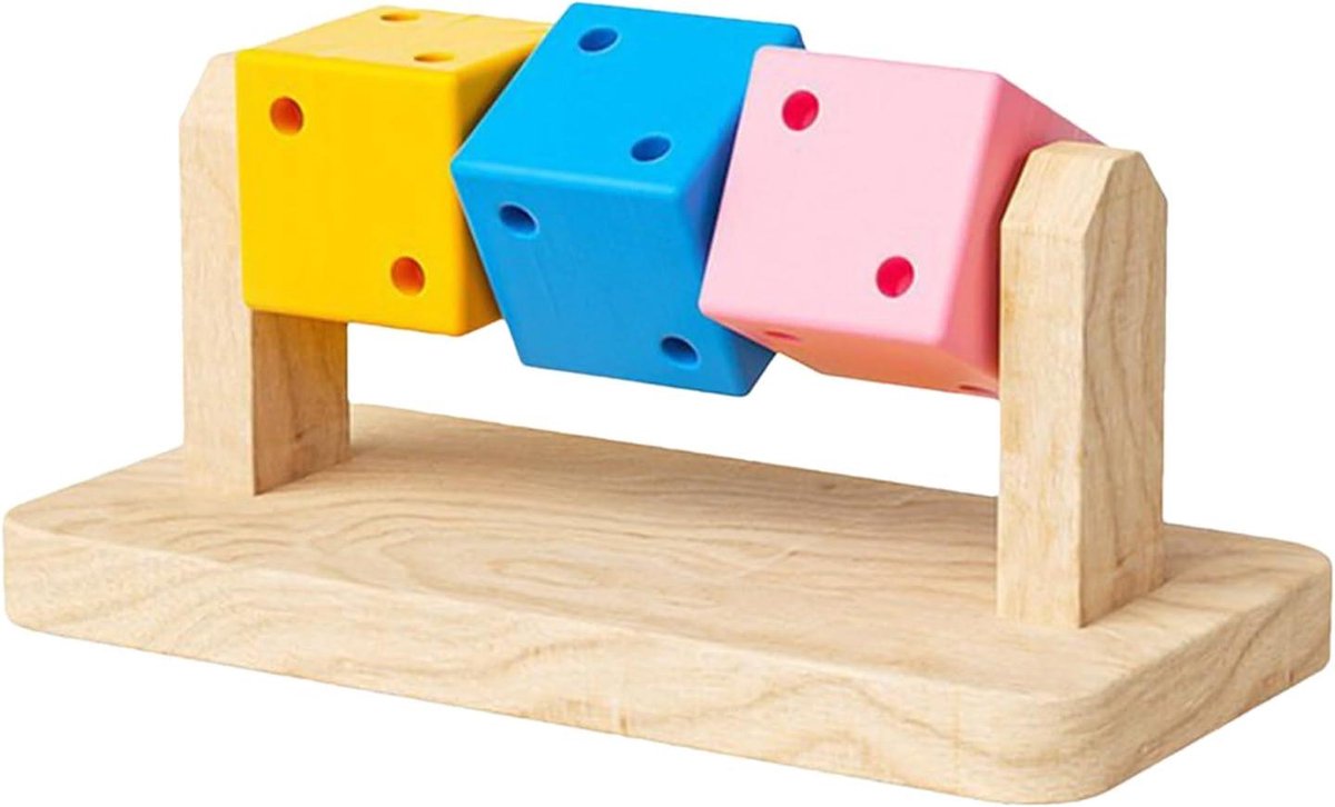 Knaagdier Kauwset - Houten Speelgoed - Tanden Gezond Houden - Handgemaakt Natuurlijk Hout - 14.7 x 8.6 x 7.2 cm
