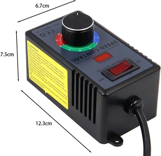 Spanningsregelaar 230 V - Universele Toeren- en Lichtregelaar voor Elektrisch Gereedschap en Verlichting van Merkloos — afbeelding 4