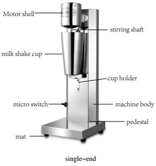 Cellista Milkshake Machine 650ml - Commerciële Milkshake Maker - Drankmixer Horeca - 180W 18000 RPM - Dubbele Snelheid - Bubble Tea Mixer — afbeelding 2