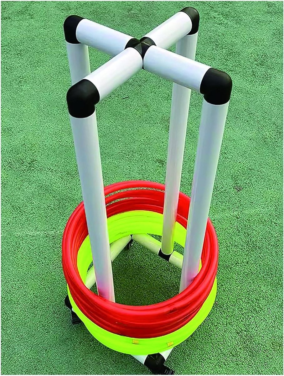 Hoelahoep Opslag - Ring Opberger - Sportmateriaal Organiseren - Verrijdbaar Rek - 75 cm - Grijs