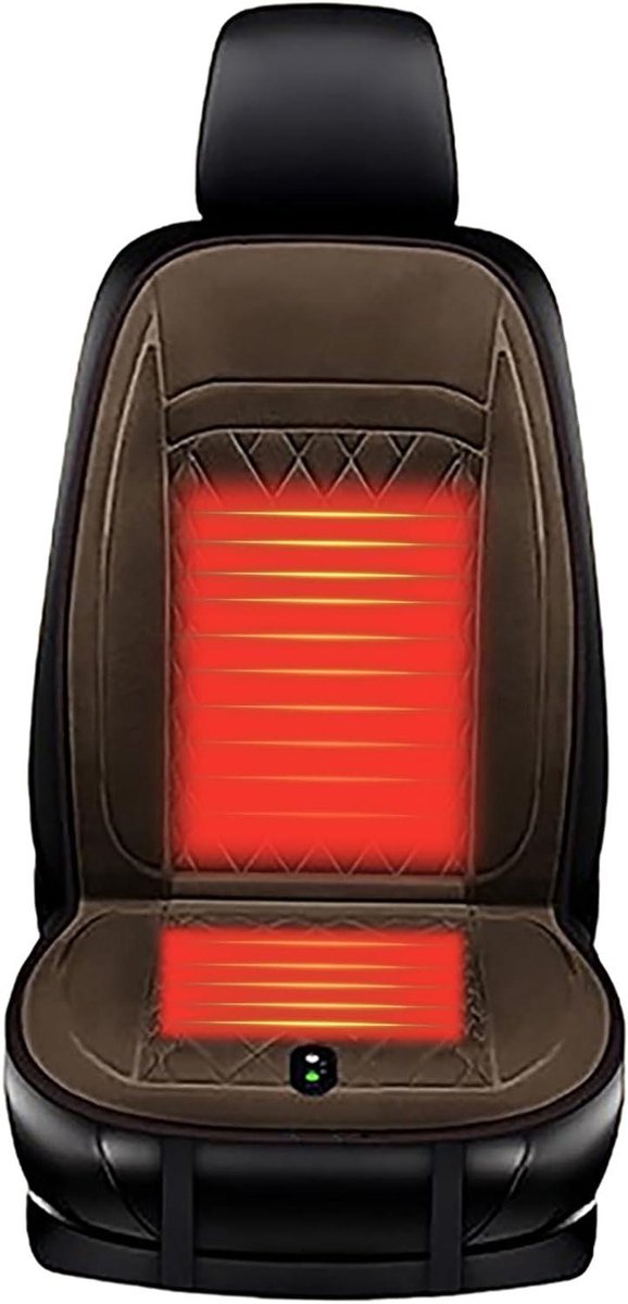 Autostoelkussen - Stoelverwarmer - Comfortabele Rit - Antislip Onderkant - 98 x 48 cm - Bruin