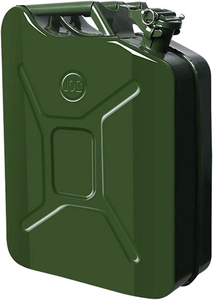 Metalen Jerrycan - Brandstof opslag - Lange afstanden - Lekvrije afdichting - 5 Liter - Legergroen