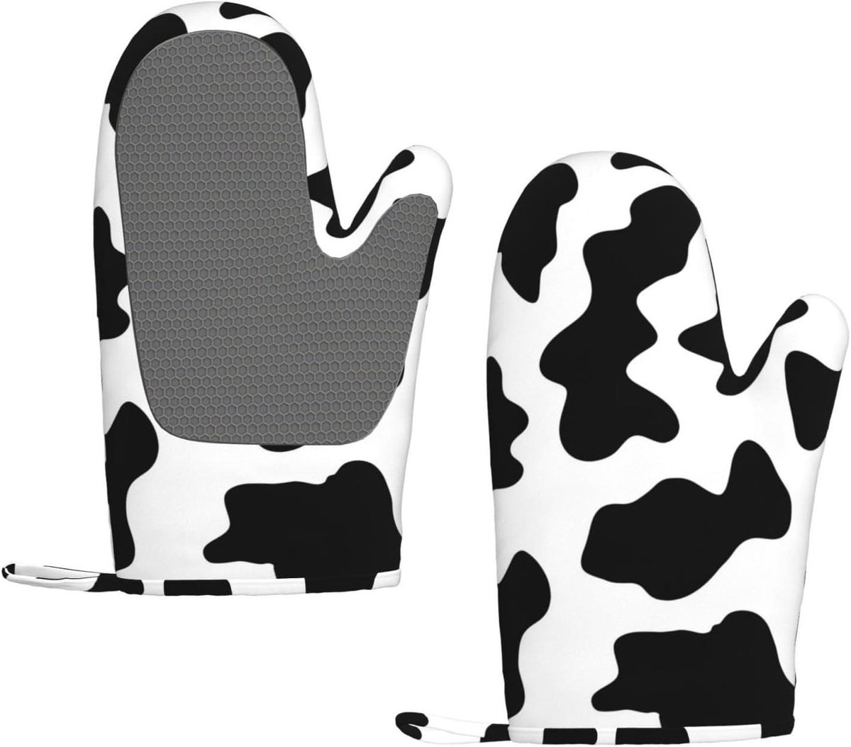 Ovenwanten - Keukenhandschoenen - Koken Bakken Grillen - Hittebestendig Antislip - 28 x 18 cm - Zwart
