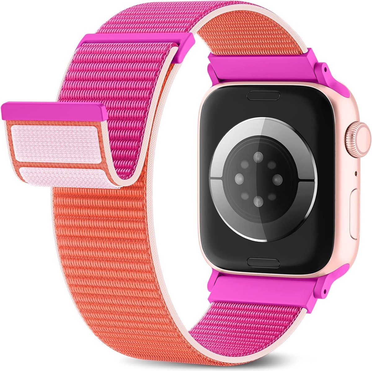 Verstelbare Sport Nylon Horlogeband voor Apple Watch 40mm 41mm 38mm 44mm 49mm - Geschikt voor Series SE 10 9 8 7 6 5 4 3 2 1, Comfortabel en Duurzaam voor Dames en Heren