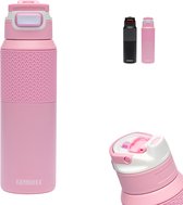 Kambukka Elton geïsoleerde waterfles 1L - Pink Ambition met 3-in-1 deksel en makkelijke reiniging drinkfles