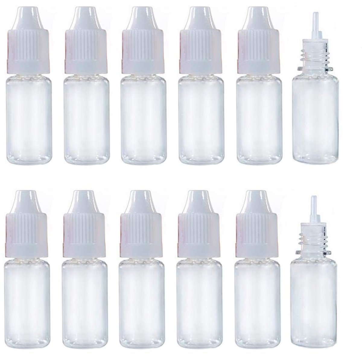 Allecto - Doorzichtige Plastic Druppelflessen - 50 Stuks - Lekvrij en