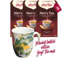 Yogi Tea Men's Tea Bio - 3 pakjes - inclusief limited edition Yogi Tea mok