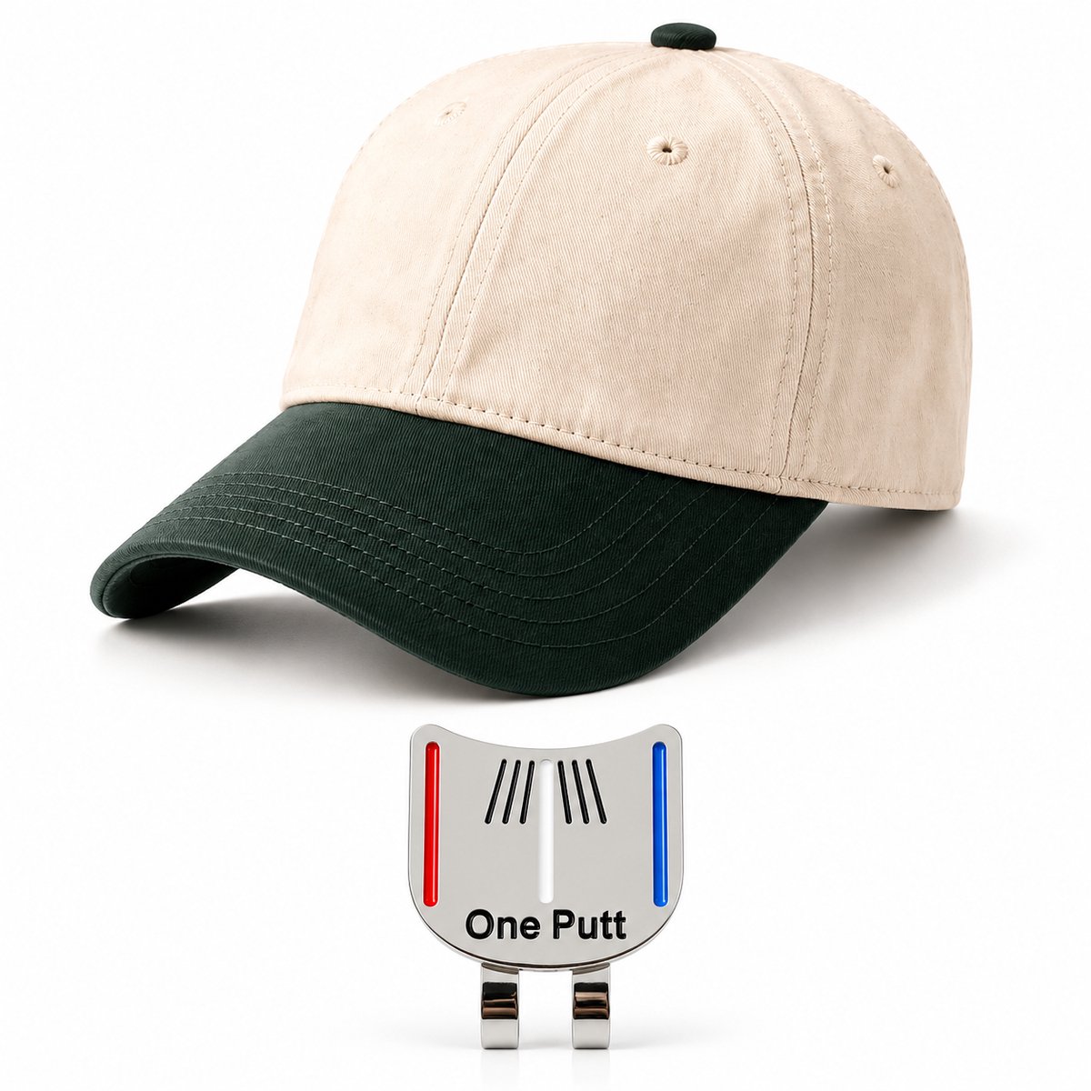 Classic Golf Cap + Putting Alignment Tool - Groen - Golf Pet - Golf Accessoires - Golf Spullen