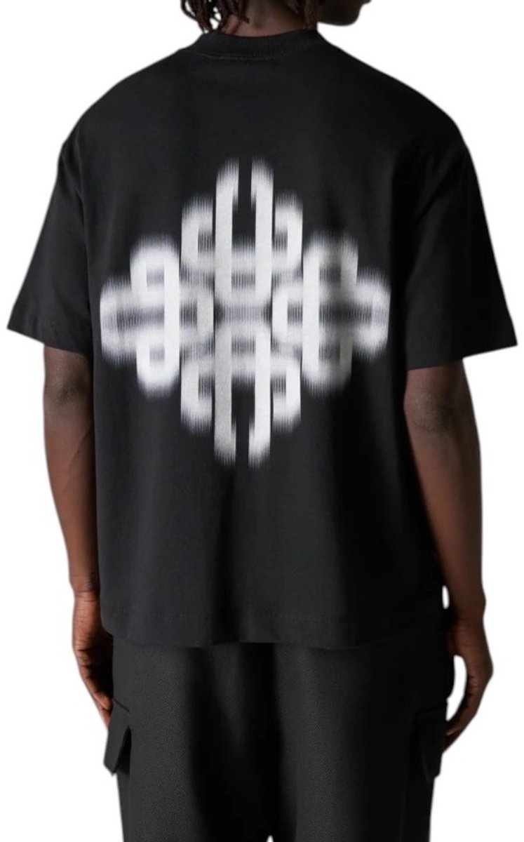 The Couture Club Heren T-shirt Zwart TCCM2977 Motion Blurred Emblem