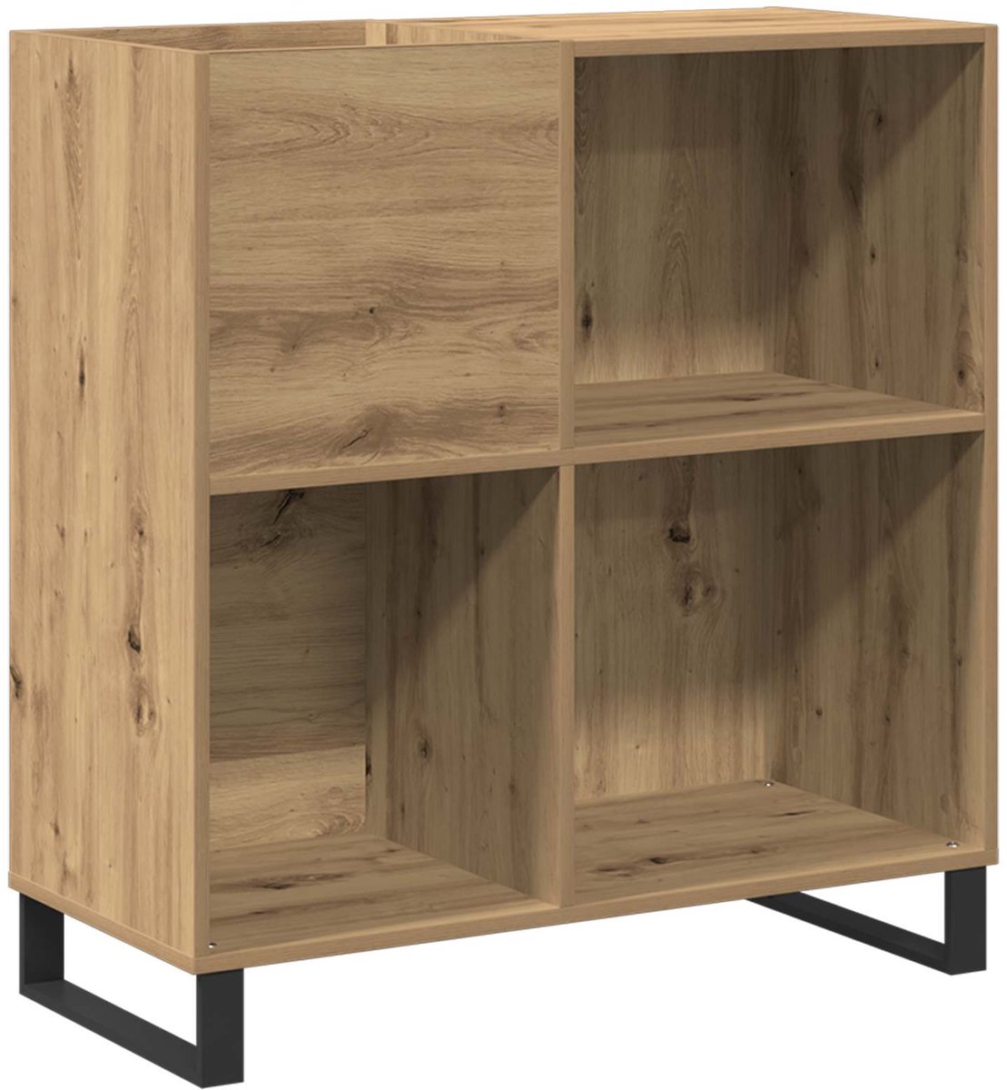 vidaXL - Platenkast - met - plank - artisanaal - eikenkleurig - 84,5 - x - 38 - x - 89 - cm
