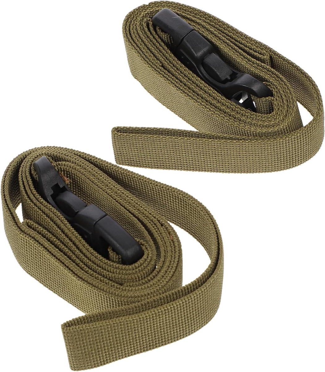 Bagageband Camping - Spanband Bundelriem - Bagage Bevestigen - Duurzaam Gespontwerp - 135x2.5CM - Kaki