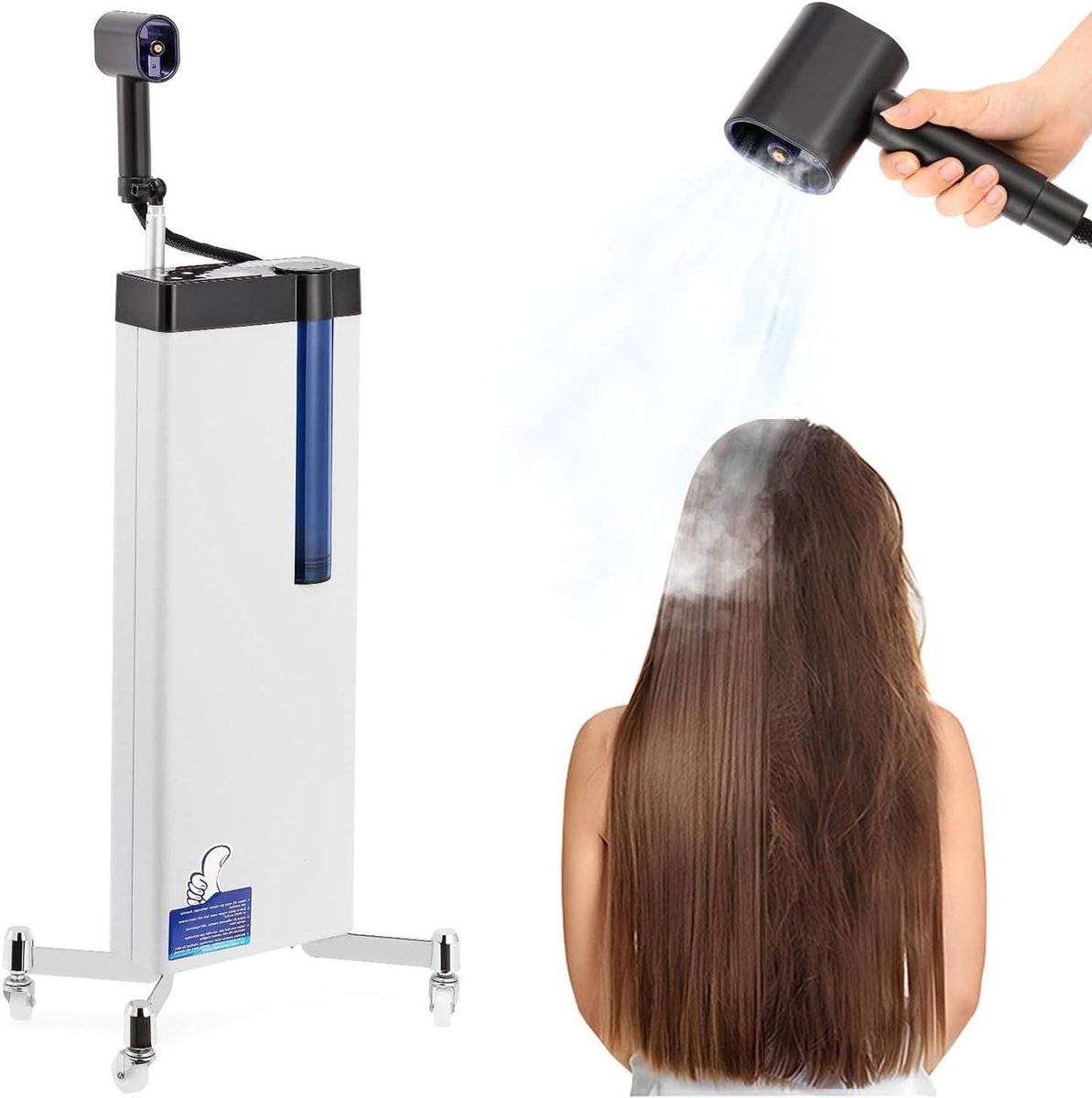 Nano Spray Apparaat - Haarstomer Hydratatie - Haarverzorging Thuis - Nano-ionische Micromist - 1 stuk - Blauw
