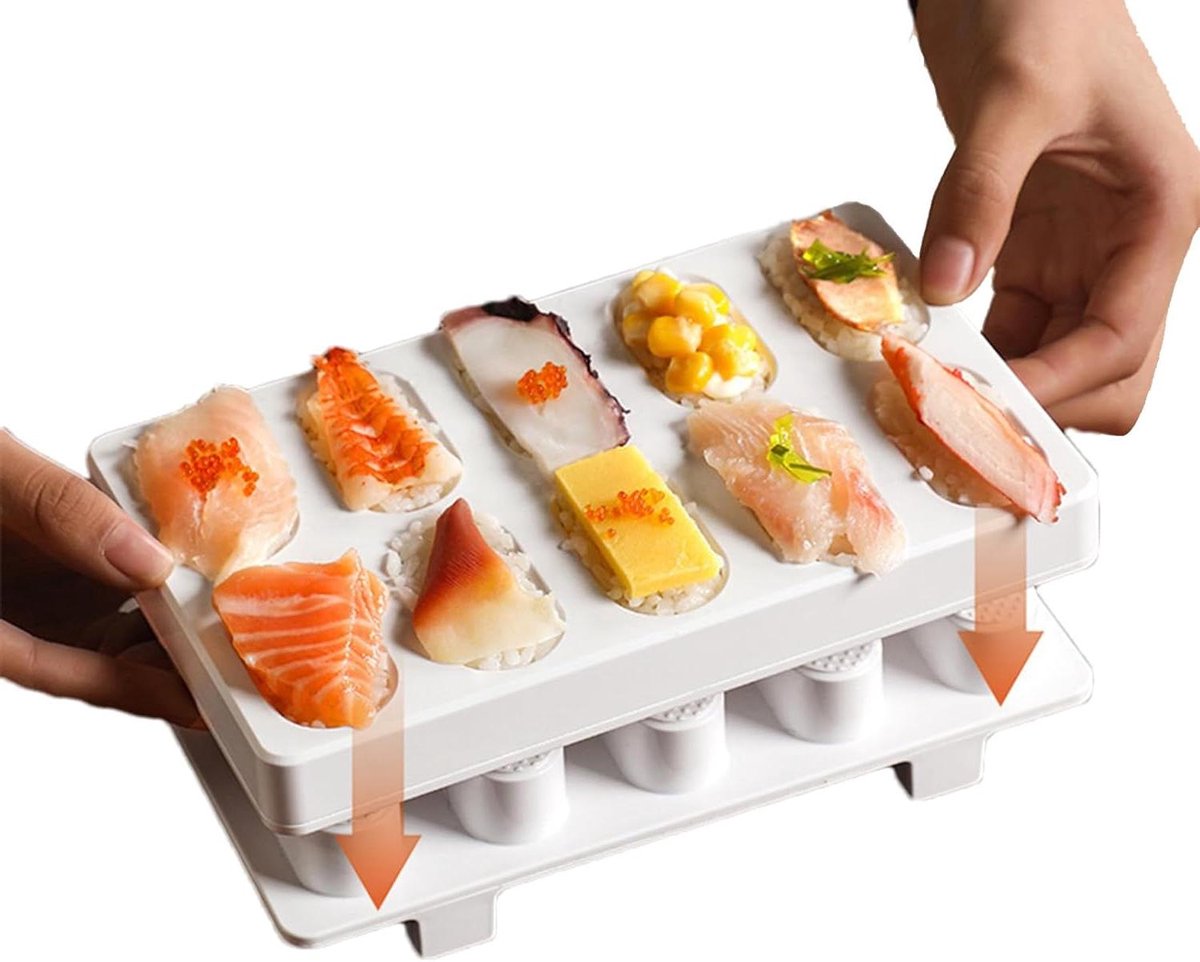 Sushi Mold - Sushi Maker - Sushi Maken - Beginner-vriendelijk Ontwerp - 19.9x12.1x4.2cm - Wit