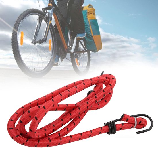 Elastisch Touw met Haken - Bagagetouw Spanschoen - Bagage Beveiligen - Gecoate Roestvrije Haken - 140 cm - Rood — afbeelding 3
