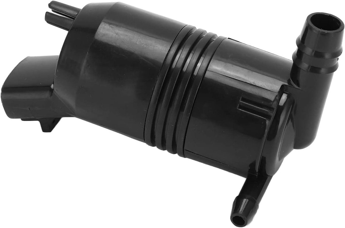 Ruitensproeier Pomp - Waspomp Auto - Voorruit Reinigen - Universele Enkele Uitlaat - 12V 2 Pin - Zwart