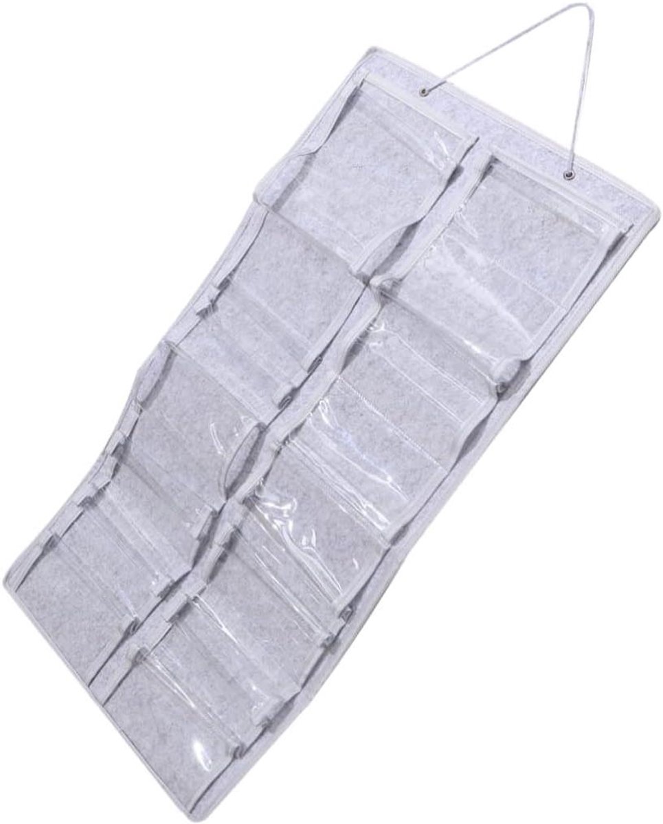 Opbergtas Vilt - Wand Organizer - Spullen Opbergen - Ruimtebesparend Ontwerp - 79.5x40CM - Grijs