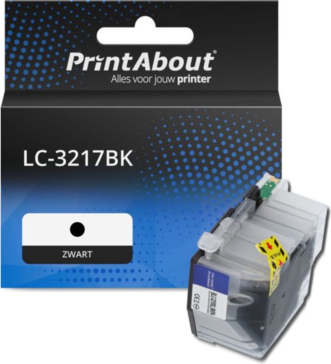 PrintAbout huismerk Inktcartridge BLC-3217BKPA Zwart Hoge capaciteit geschikt voor Brother