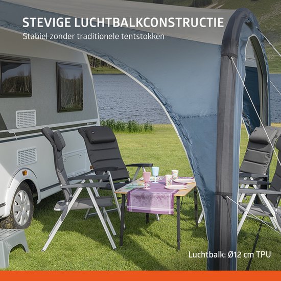 Campout Opblaasbare Luifel voor Caravan & Camper - 400 x 250 cm - 3000 mm Waterdicht - Montagehoogte 235-250 cm - 15 Min Opzetten - Incl. Pomp & Stormscheerlijnen van Campout — afbeelding 5