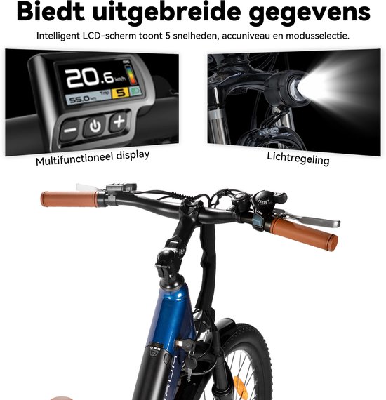 HILAND Elektrische Stadsfiets - 26 inch - E-bike - 250W Motor - 36V 7.8Ah Accu - 8 Versnellingen - Schijfremmen - Uniseks van Hiland — afbeelding 2
