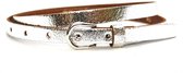 Take-it 1,5 cm smalle zilveren riem - zilver - 100% leder - Maat 105 - Totale lengte 120cm