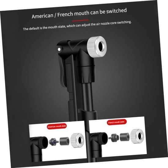 Mini Fietspomp - Draagbare Inflator - Banden Oppompen - Dubbele Cilinder - 27 cm - Zwart — afbeelding 3