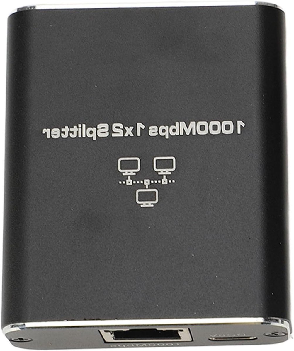 Ethernet Splitter - Netwerk Verdeler - Netwerk Uitbreiden - 1 naar 2 Poorten - 1000 Mbps - Zilver