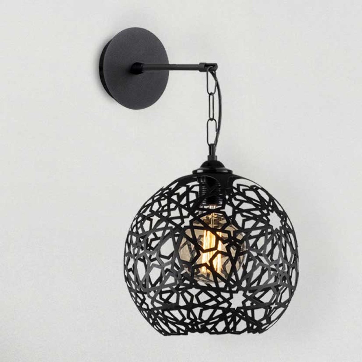 Fellini Wandlamp | METALEN BEHUIZING | Zwart - Emob - Wandlampen - Zwart - Metaal