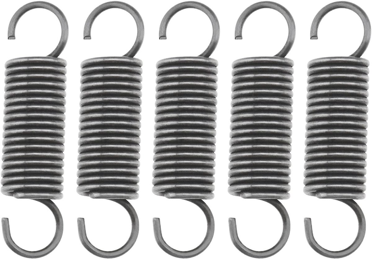 Dailygoods- Spanveer 50mm - Set van 5 - Roestvrij Staal - Kleine Dubbele Haken - Corrosiebestendig - Voor Meubels/Toepassingen - Vering