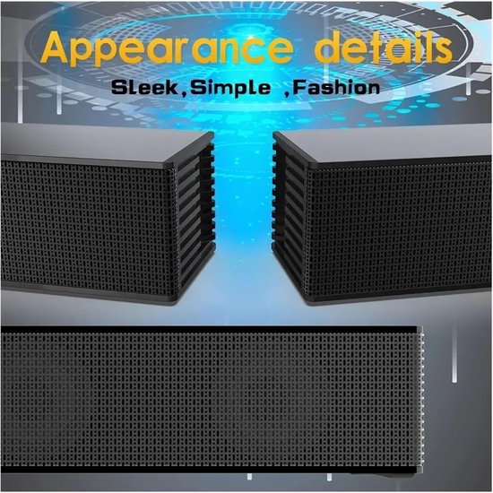 Draadloze Soundbar - Home Cinema - Films Muziek Games - Bluetooth 5.0 Connectiviteit - 10W x 4 Vermogen - Zwart — afbeelding 4