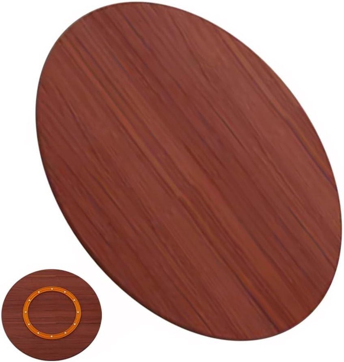 Eettafel Draaiplateau Hout 100 90 80cm Grote Lazy Susan Draaiplateau Keukentafel Draaiplateau 360° Draaibaar Dienblad, Met Voet, Gemakkelijk Schoon Te Maken(Teak,45cm/18in)