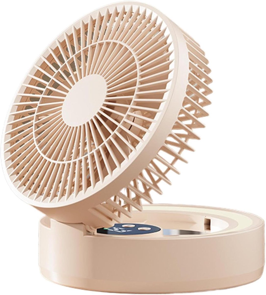 Bureauventilator - Persoonlijke ventilator - Verkoeling op kantoor - Met spiegel en lamp - 185 cm breed - Abrikoos