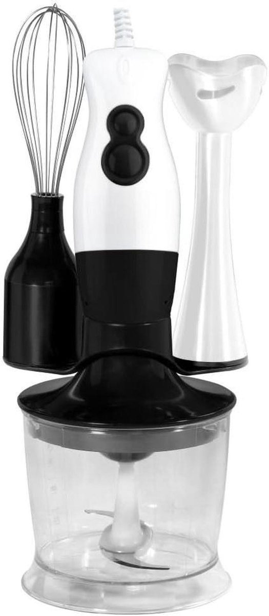 Handmixer Set - Keukenmixer Accessoires - Eten Bereiden - 3-in-1 Functionaliteit - 200 Watt - Wit Transparant