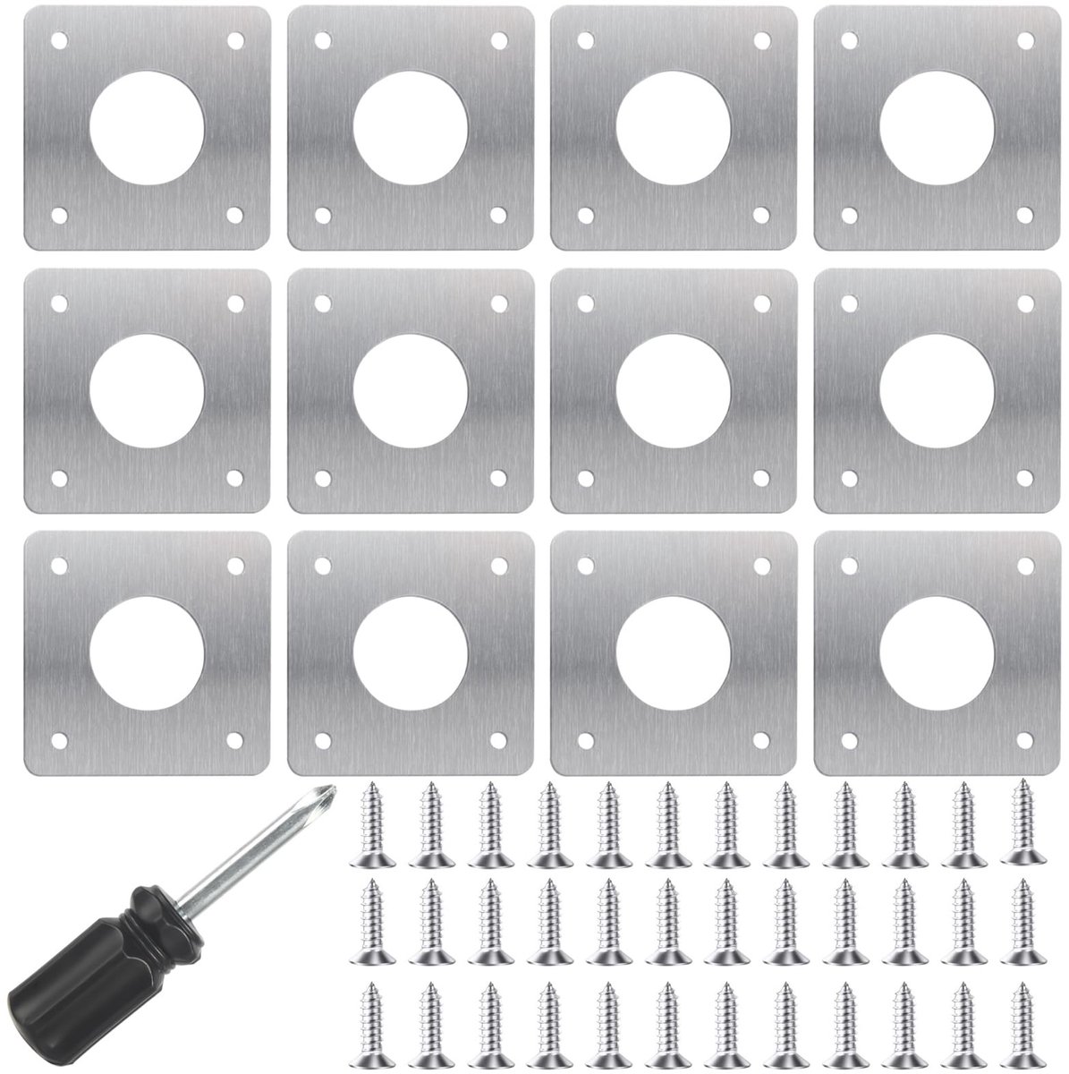 Dailygoods- Beschermplaten 12 Stuks - Metalen Platen 32 mm - Roestvrij Staal - Vogelhuisjes - Accessoires Broedkasten - Weerbestendig en Duurzaam - Nestkast