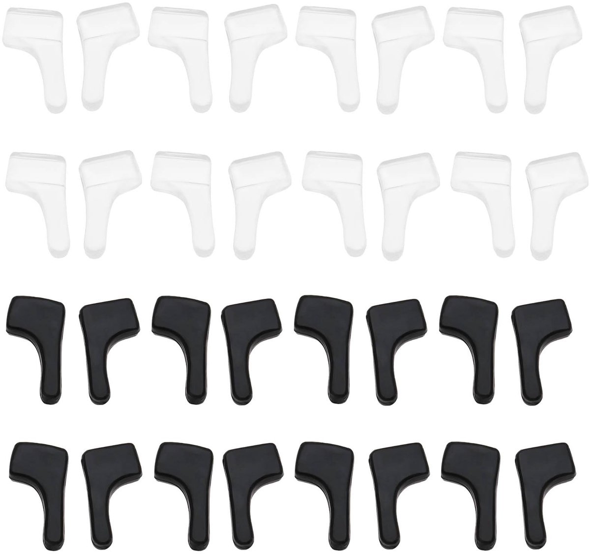 Dailygoods- Siliconen Oorhaak 30 Paar - Geschikt voor Brillen - Zacht/Flexibel Materiaal - Tempelbreedte tot 4mm - Tempel Einde Grootte 5x2mm - Effectieve Sportbescherming - Brilhaak