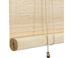 Bamboe jaloezieën - Rolgordijn zonwering - Privacy inkijk - Natuurlijk materiaal - 100x240 cm - Houtkleur