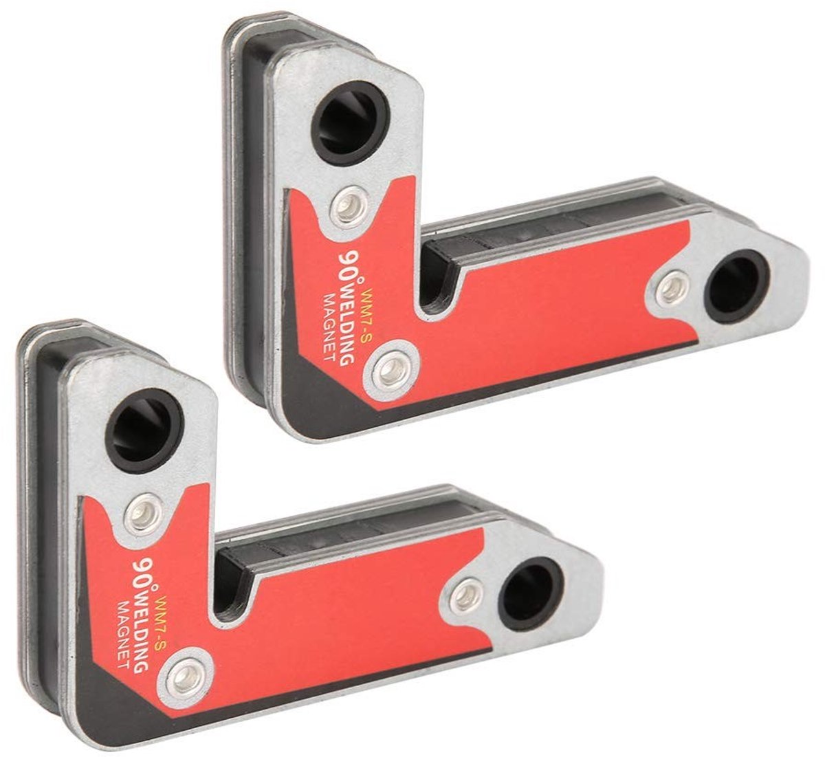 Dailygoods- Lasklemhouder Set - Magnetische Sterke Kracht - Hoek 30°/60°/90° - 2 Stuks - Compact en Lichtgewicht - Ideaal voor Lassen en Soldeerwerk - Lasmagnet