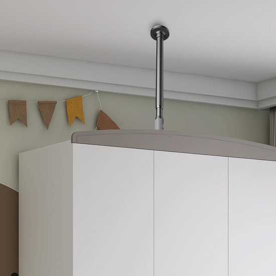 Verlengbare Veerstangen - Spanstang Gordijnroede - Meubels Stabiliseren - Anti-Vibratie Technologie - 63L x 9W cm - Zwart — afbeelding 5