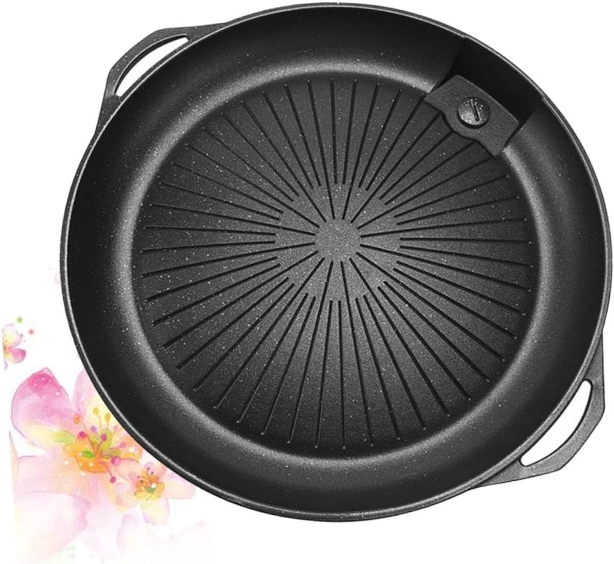 Grillplaat Barbecue - Buiten Koken - Outdoor Barbecuen - Antiaanbaklaag - 38 cm - Zwart