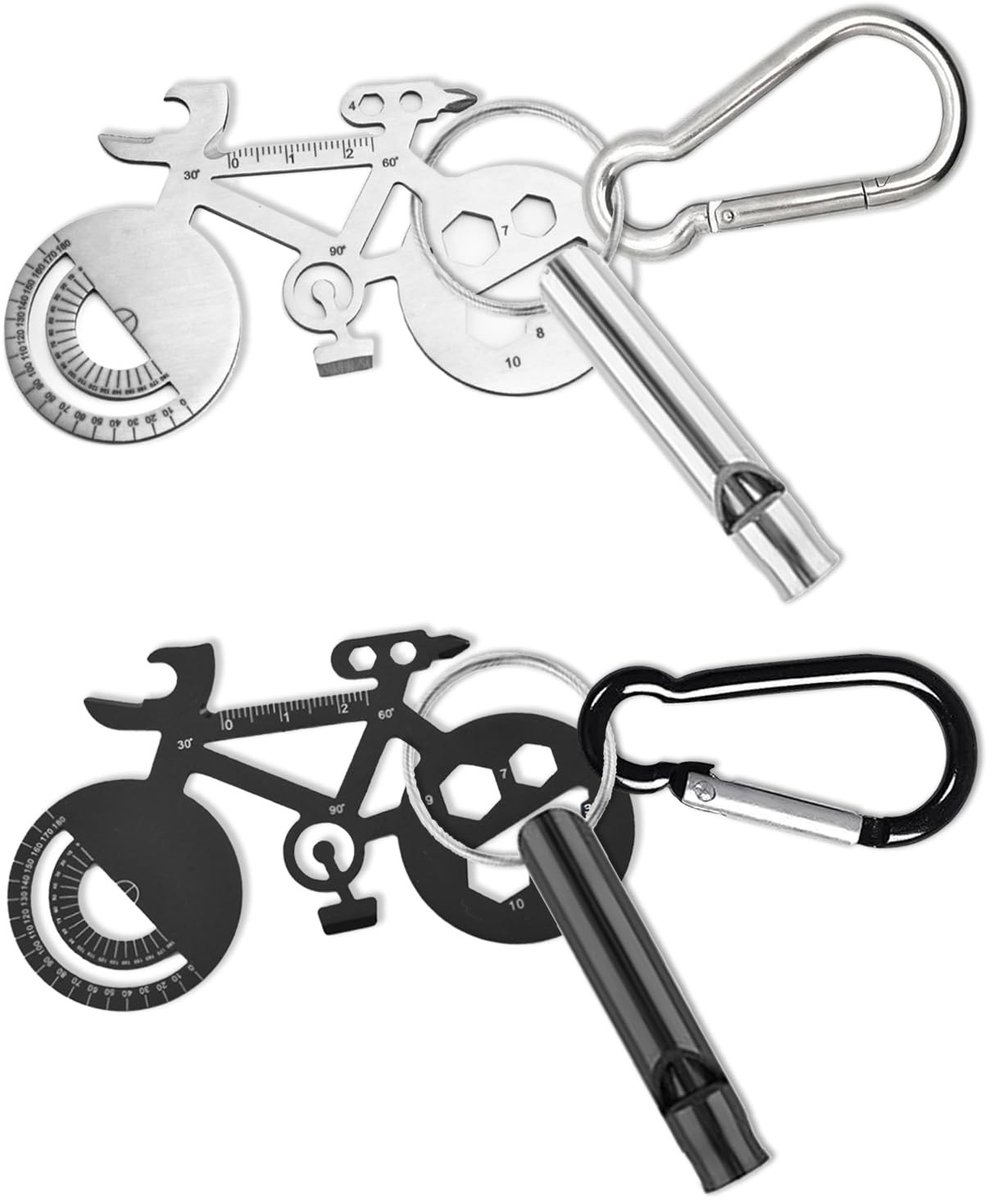 Dailygoods- Multitool Mini Draagbaar - Multitool Zakmes - Sleutelhanger - Schroevendraaier/Kurkentrekker - Moersleutel - Lichtgewicht 2 Stuks - Multifunctioneel Gereedschap