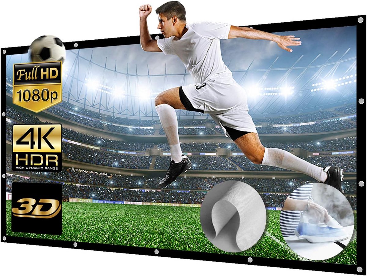 Projectorscherm - Beeldwand - Thuisbioscoop Ervaring - Kreukvrij en Wasbaar - 150 Inch 16:9 - Wit
