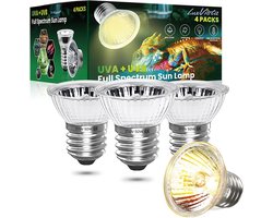 Reptielen Verwarming - Terrarium Lamp - Dieren Welzijn - UVA UVB Spectrum - 4 Stuks - Warm Licht