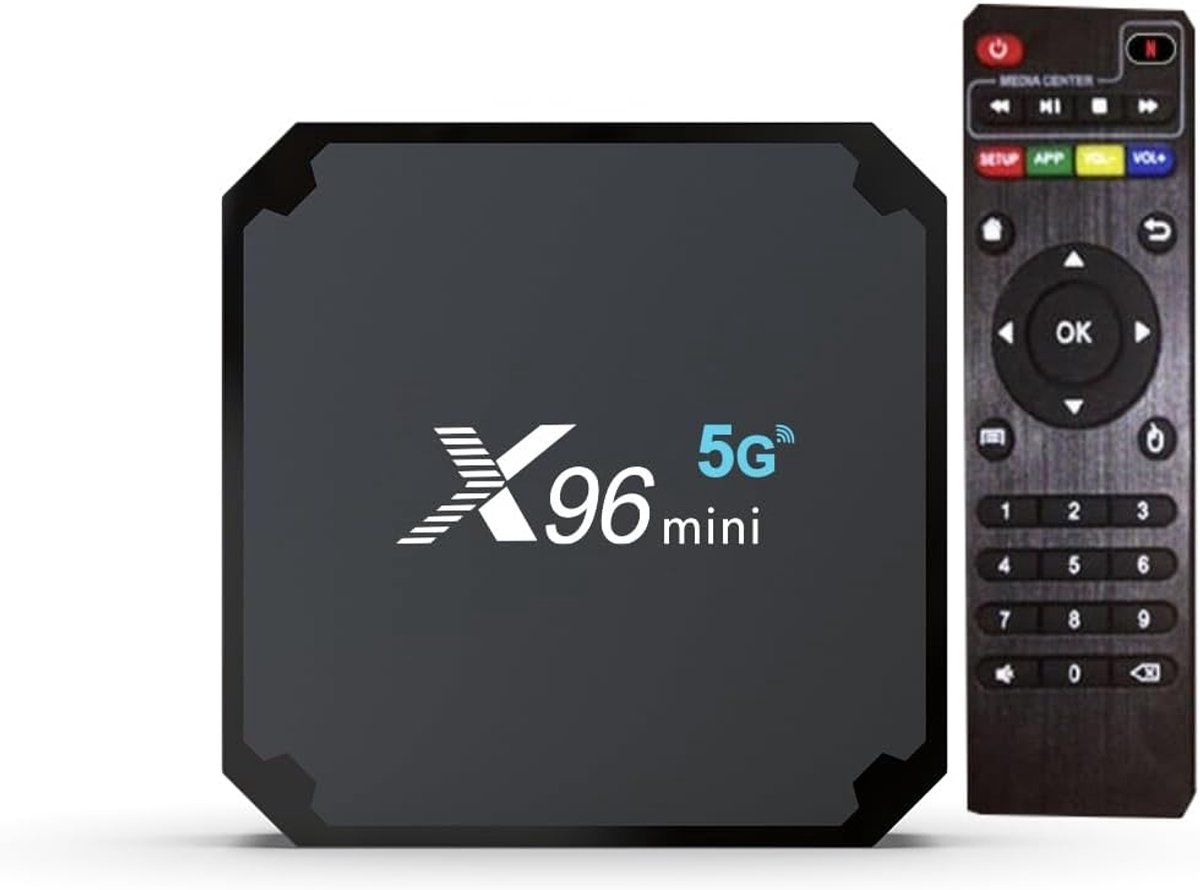 Android TV box 4K - Chromecast - Netflix - YouTube - Amazon Prime Video - 2GB RAM 16GB ROM - WiFi - quad-core processor - zwart
