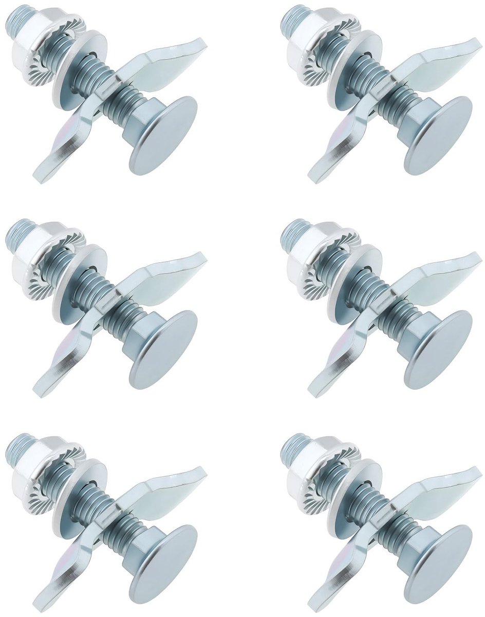 Dailygoods- Butterfly Clip Bevestiging 40mm - 6x Vlinderclip - M8 Draad - Compatibel met Unwin/Koller - Metalen Constructie - Betrouwbare Montage - Bevestigingsclip