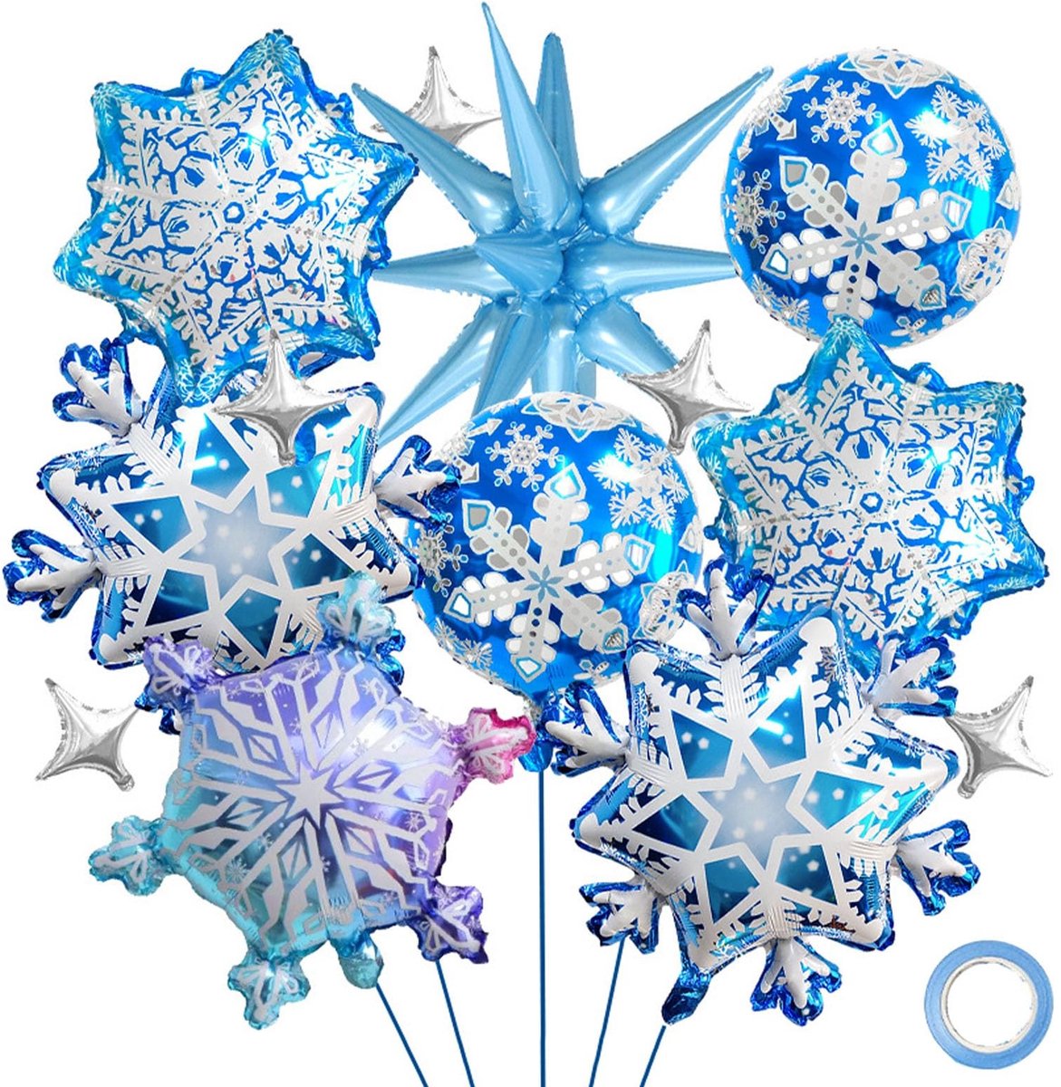 Dailygoods- Sneeuwvlokkenballonnen - Verjaardagsdecoratie - Kerstdecoratie - Folieballon - Winterdecoraties - Feestartikelen - Geschikt voor kinderen en volwassenen - Feestballonnen