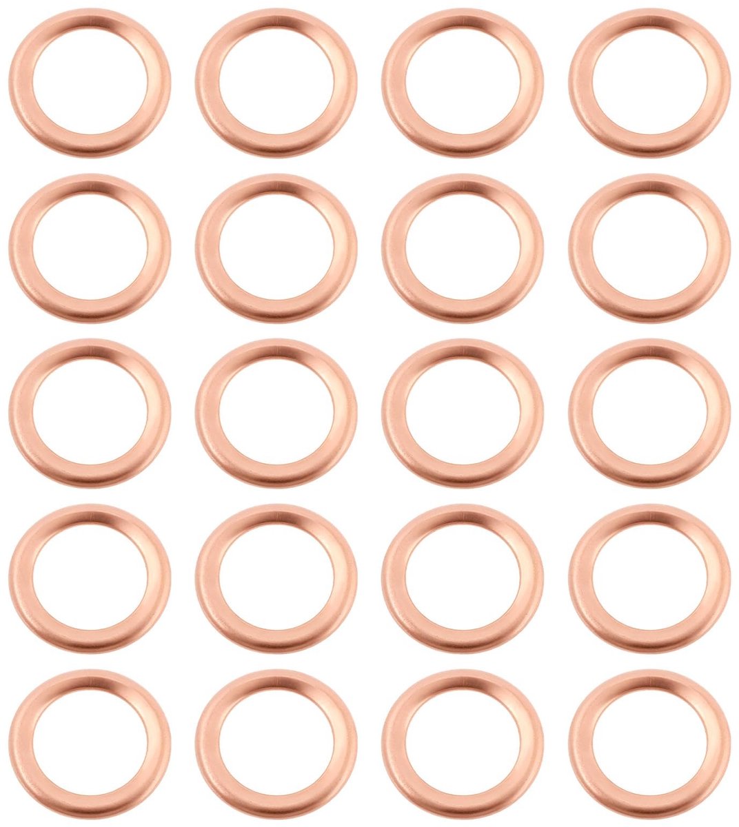 Dailygoods- Olie-aftapplugpakkingen 20 stuks - Koperen Afdichtingsringen - Dichtingsringen Sanitair - Lekpreventie - Duurzaam - 12x18x2mm