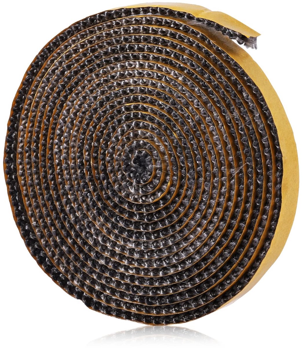 Dailygoods- Haardtape 3mm x 1cm x 3m - Zelfklevend - Vezelglas - Hittebestendig tot 550°C - Geschikt voor Houtkachels - Gasket Tape - Stookafsluiting